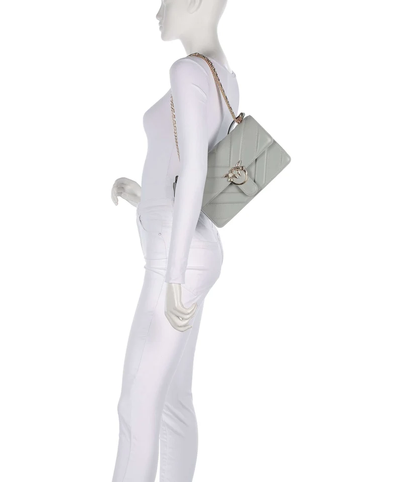 Pinko Love One Classic Schultertasche grigio perla/gold mordore