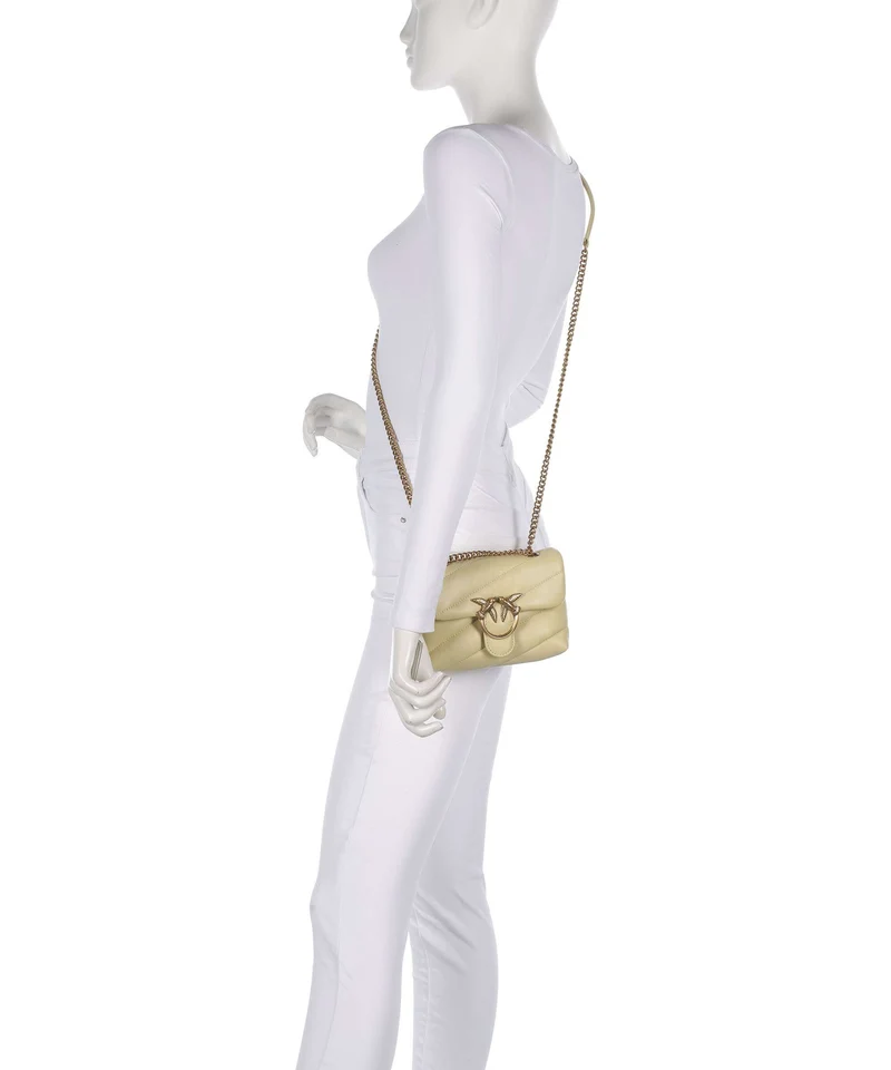 Pinko Love Puff Baby Schultertasche giallo vaniglia/antique gold