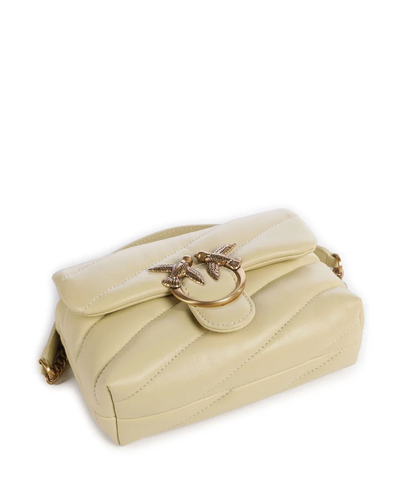Pinko Love Puff Baby Schultertasche giallo vaniglia/antique gold