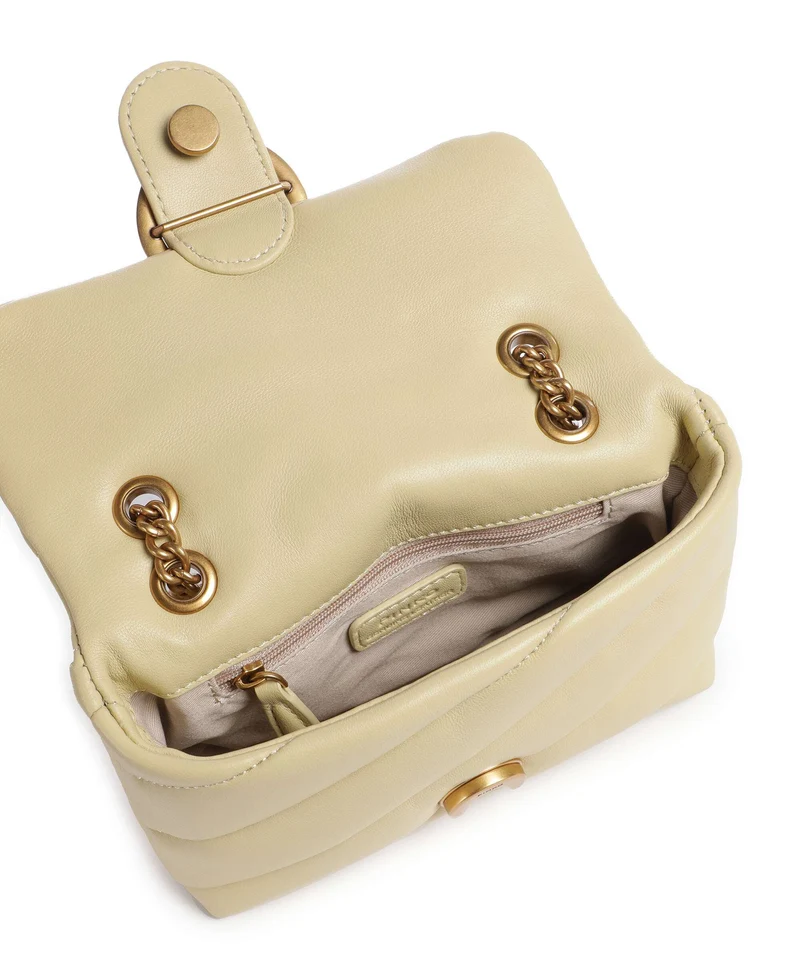 Pinko Love Puff Baby Schultertasche giallo vaniglia/antique gold