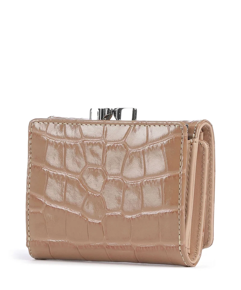 Vivienne Westwood Frame Embossed Croc Small Geldbörse dusty pink