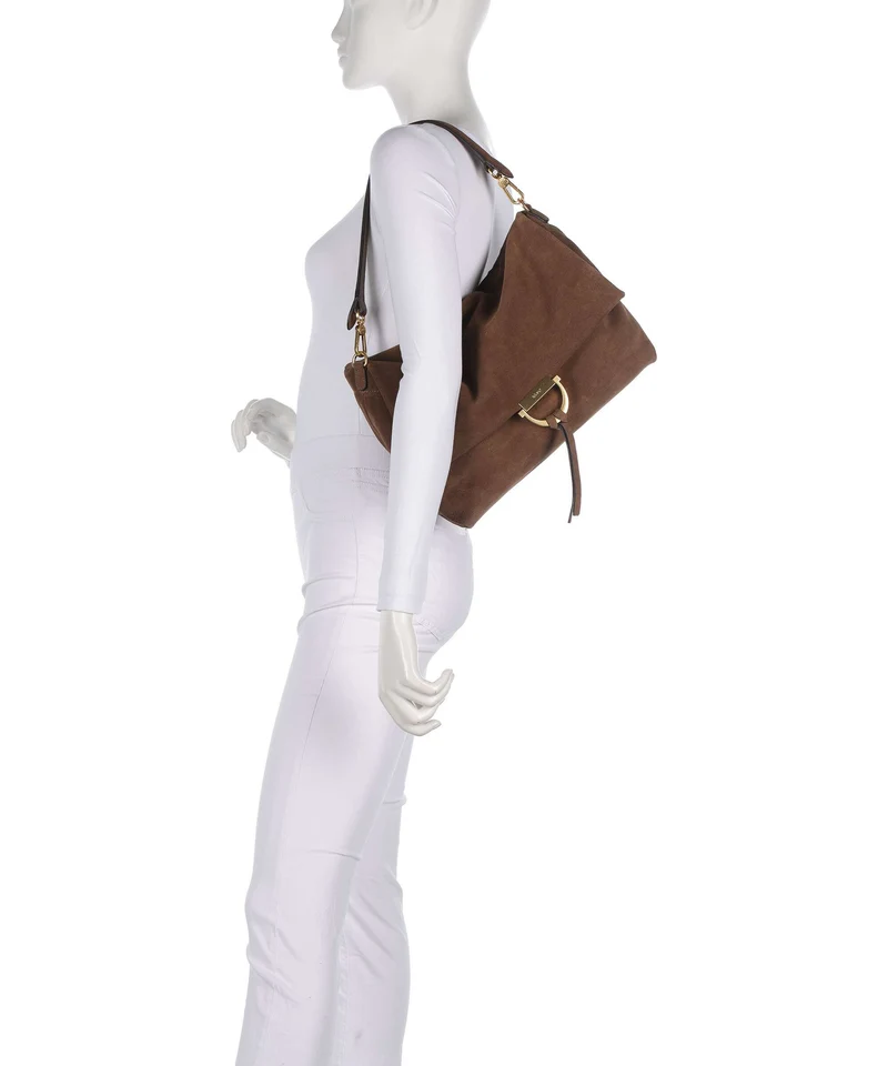 Abro Suede Temi Large Schultertasche wood