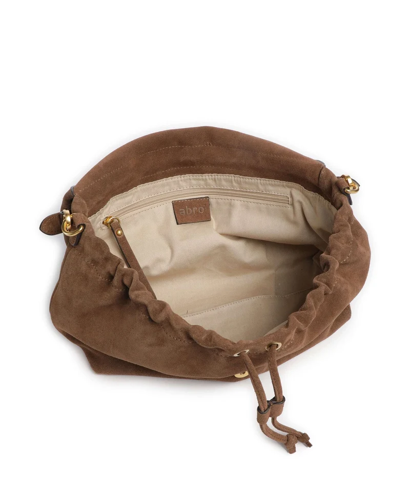 Abro Suede Temi Large Schultertasche wood