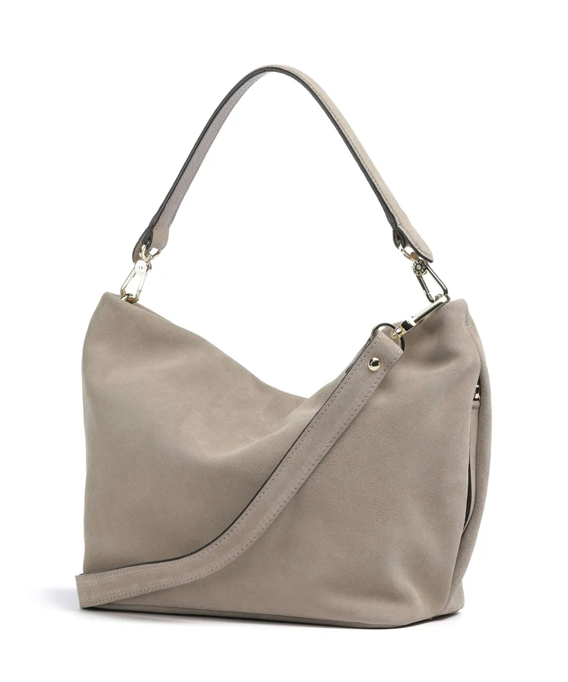 Abro Suede Ebony Beuteltasche siena