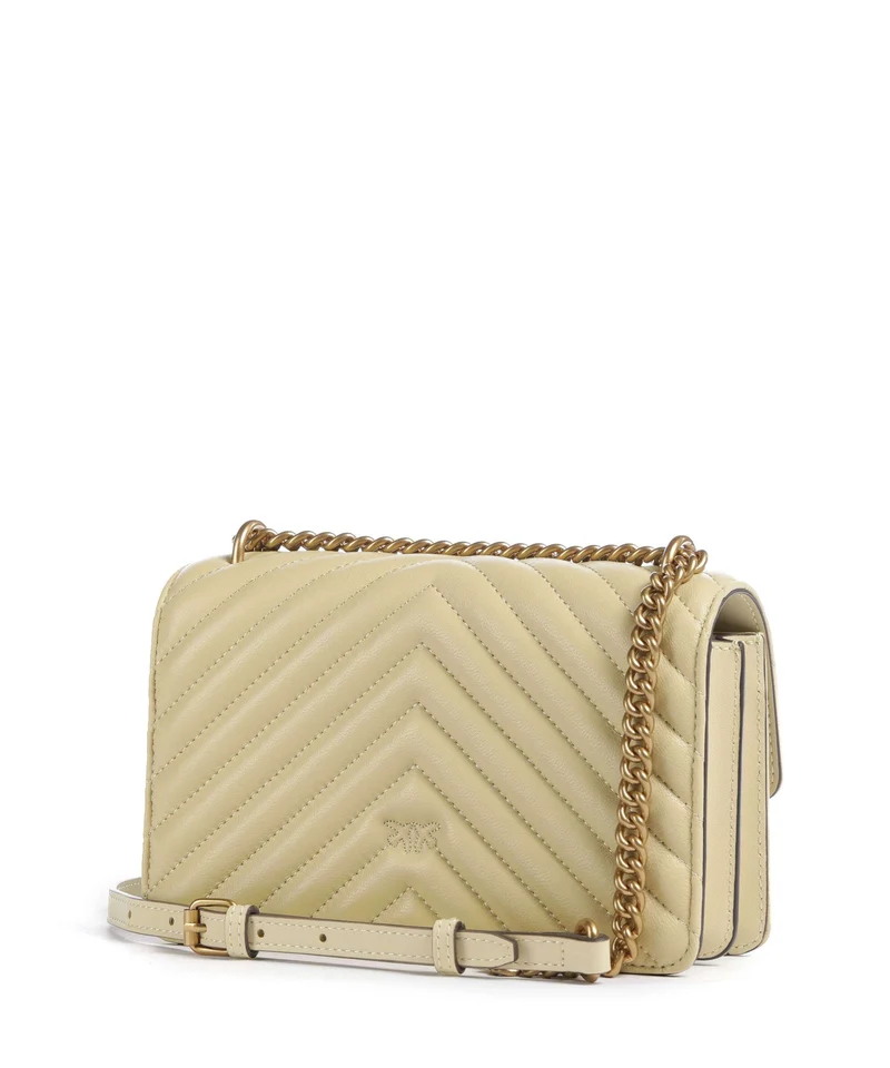 Pinko Love One Mini Schultertasche giallo vaniglia/antique gold