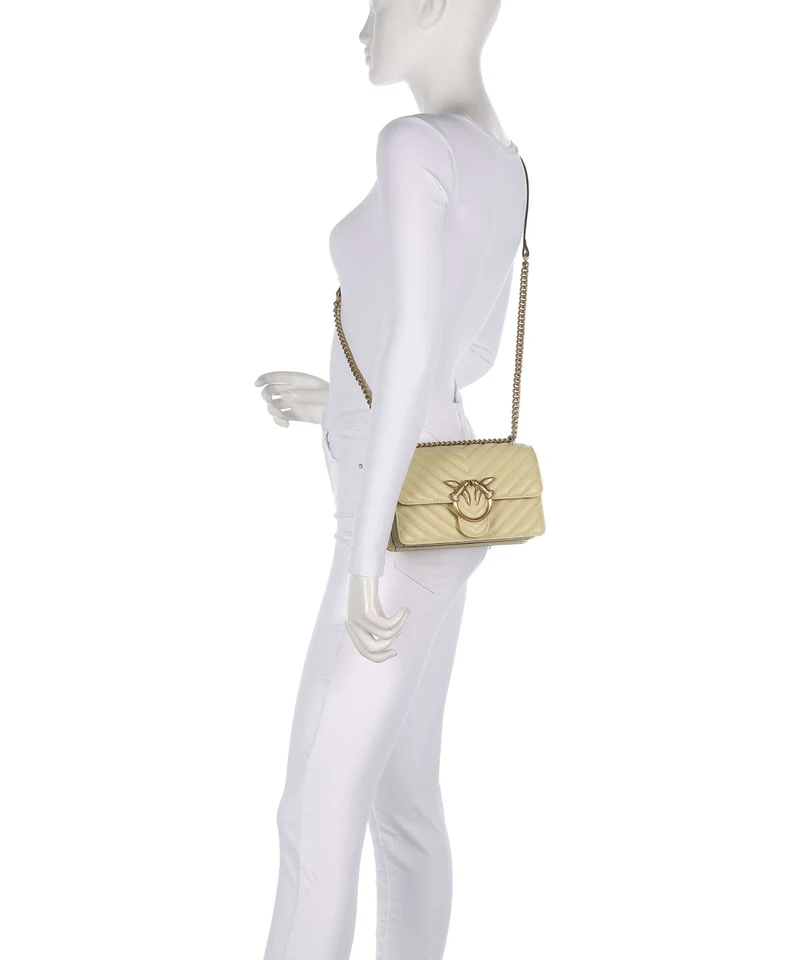 Pinko Love One Mini Schultertasche giallo vaniglia/antique gold