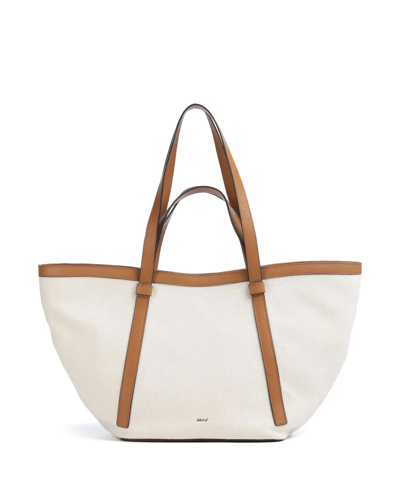 Abro Super Drill Cosmo Large Shopper ivory/cuoio