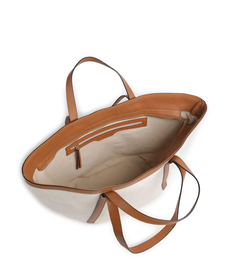 Abro Super Drill Cosmo Large Shopper ivory/cuoio