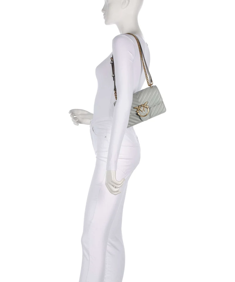 Pinko Love One Mini Schultertasche grigio perla/antique gold