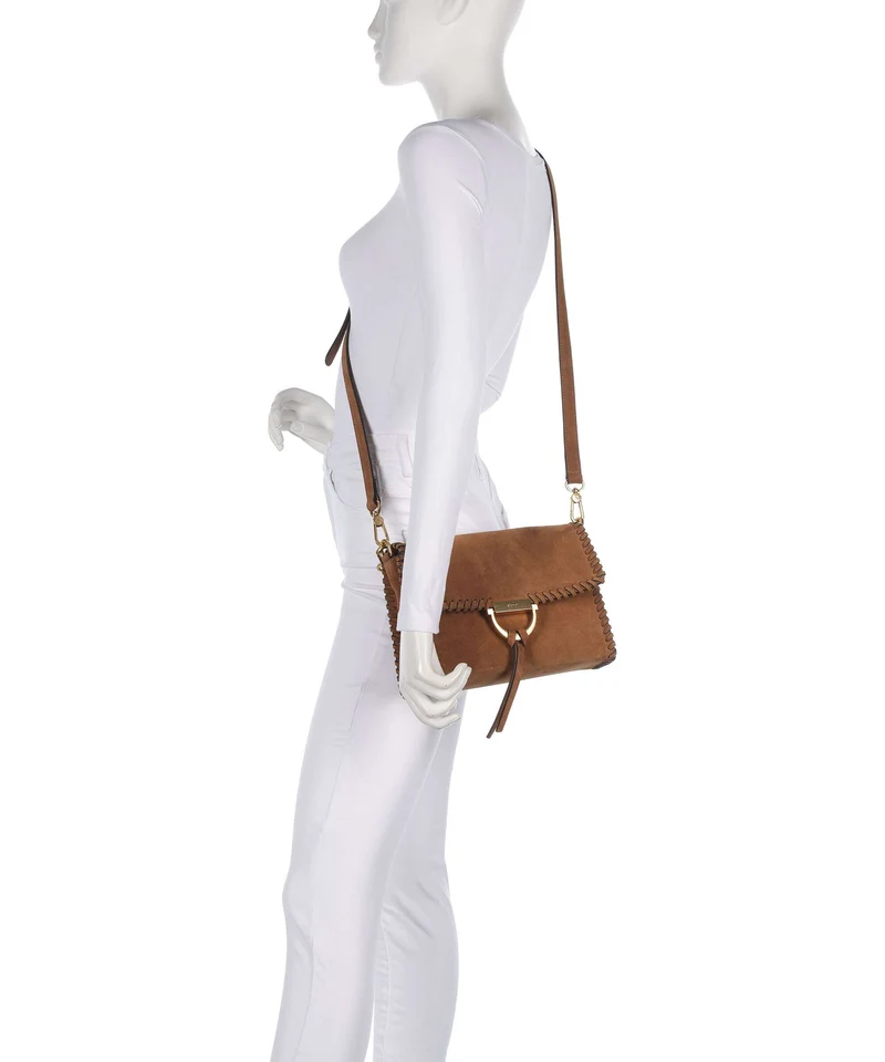 Abro Suede Temi Stitch Schultertasche cuoio