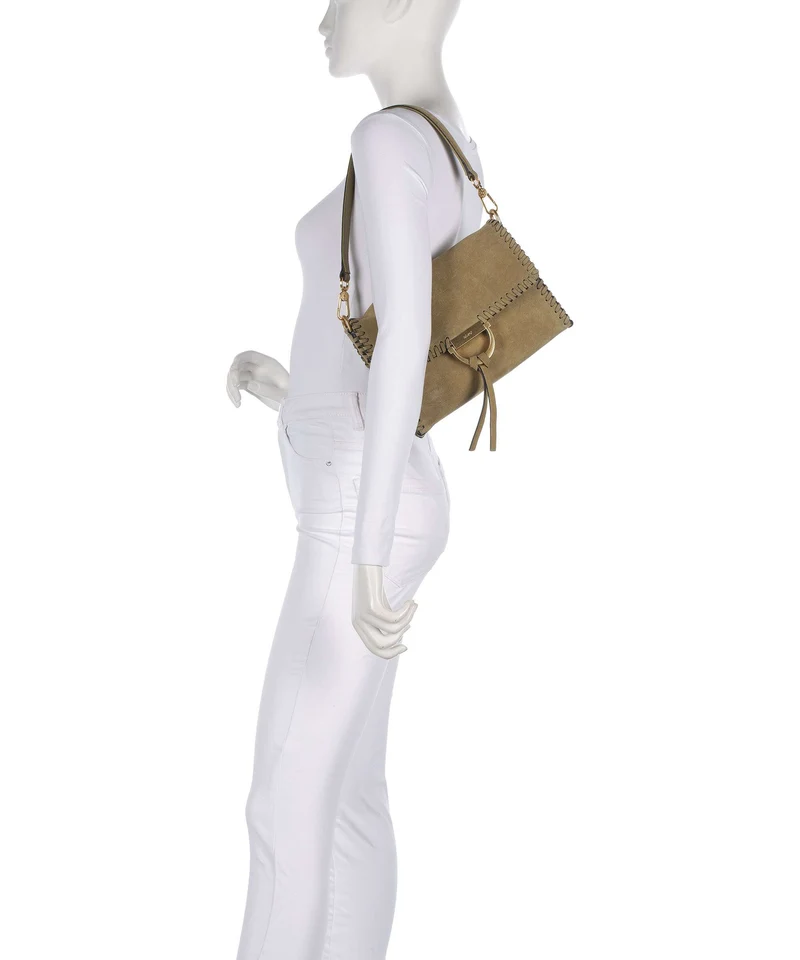 Abro Suede Temi Stitch Schultertasche mud
