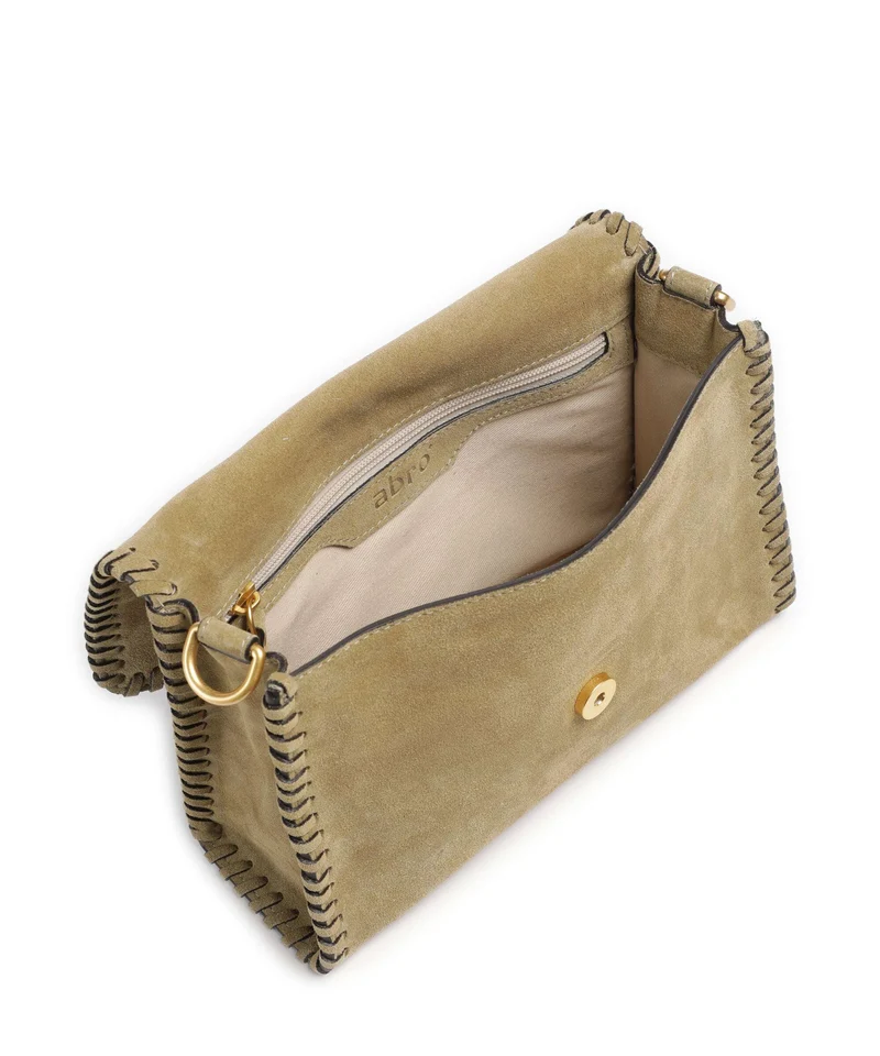 Abro Suede Temi Stitch Schultertasche mud