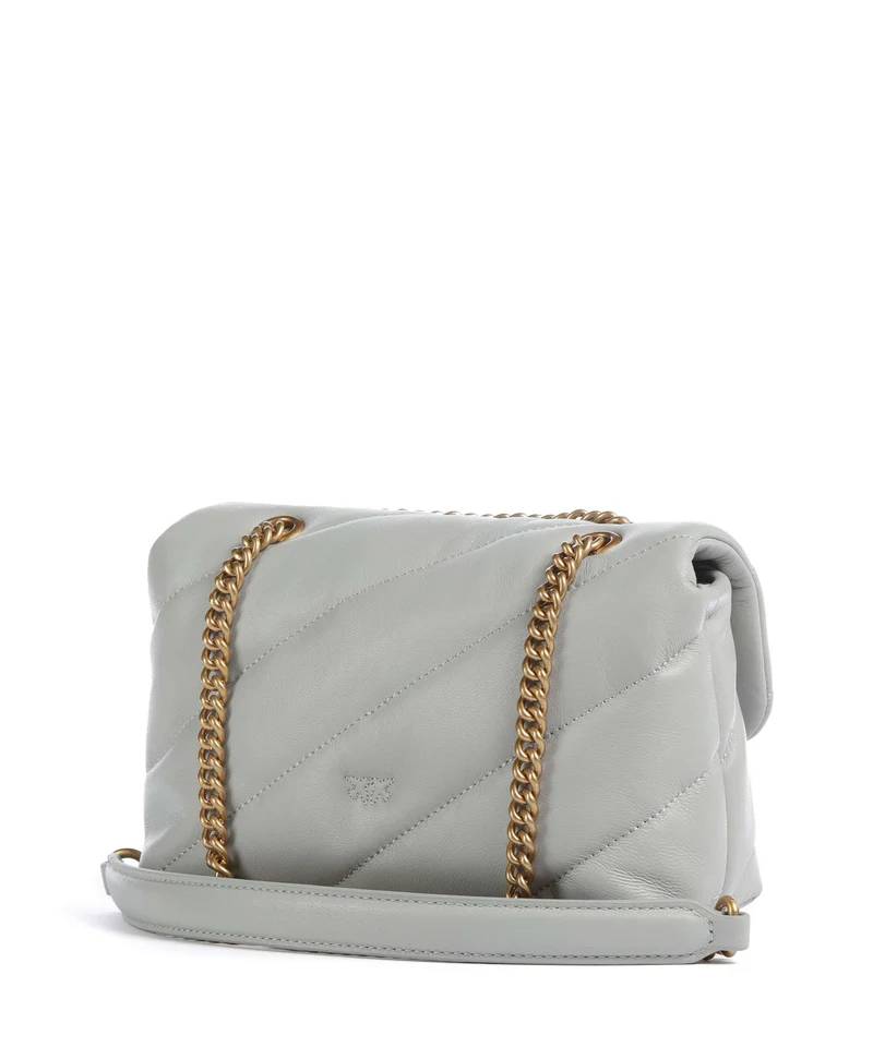 Pinko Love Puff Mini Schultertasche grigio perla/antique gold
