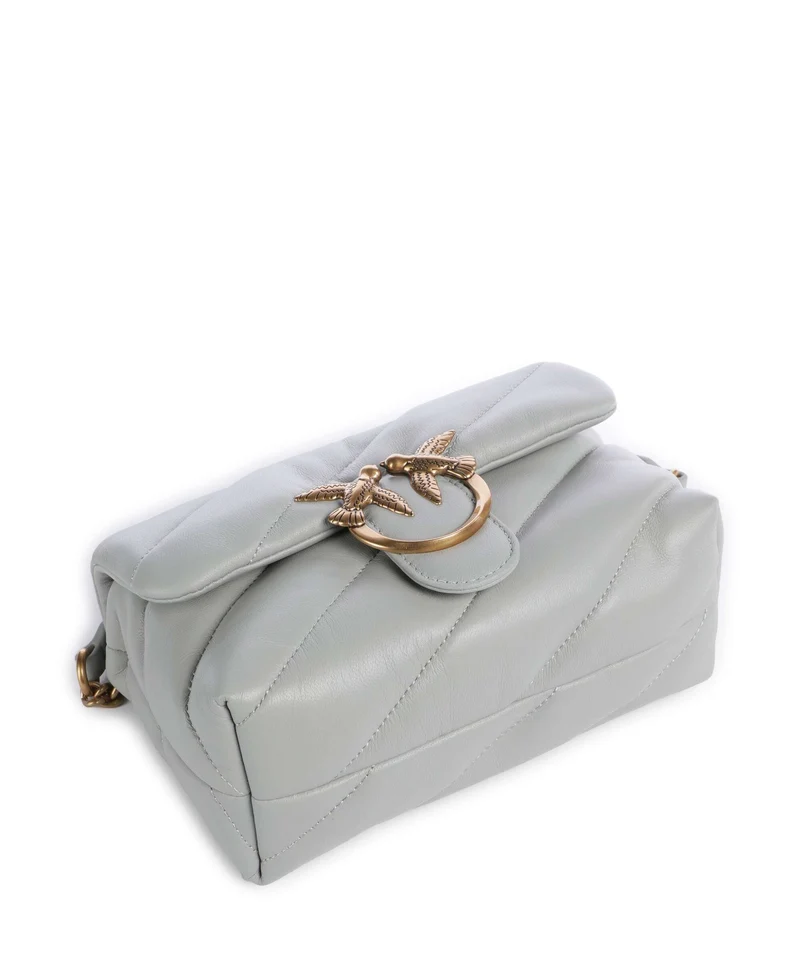 Pinko Love Puff Mini Schultertasche grigio perla/antique gold