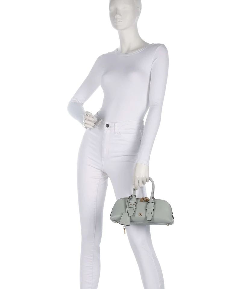 Pinko Bowling Horizontal Handtasche grigio perla/antique gold