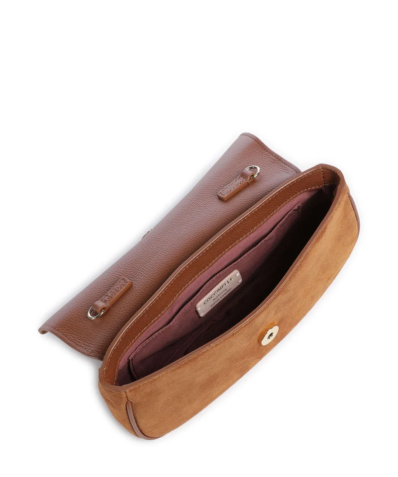 Coccinelle Mavery Suede Umhängetasche cognac