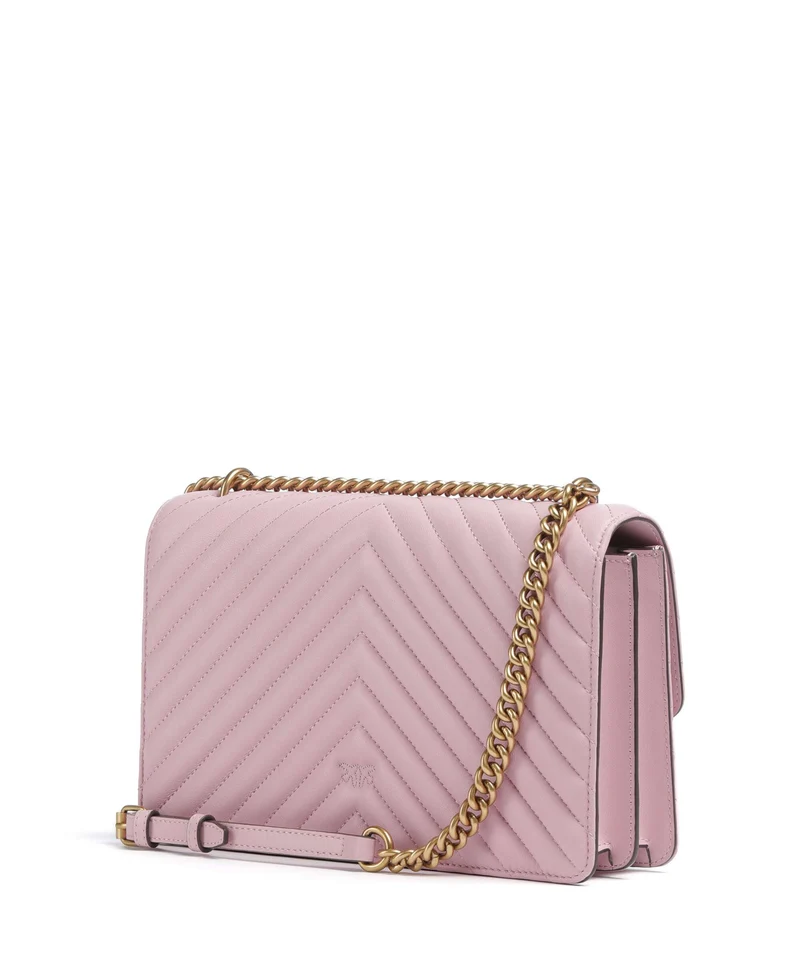 Pinko Love One Classic Schultertasche rosa chiaro/antique gold