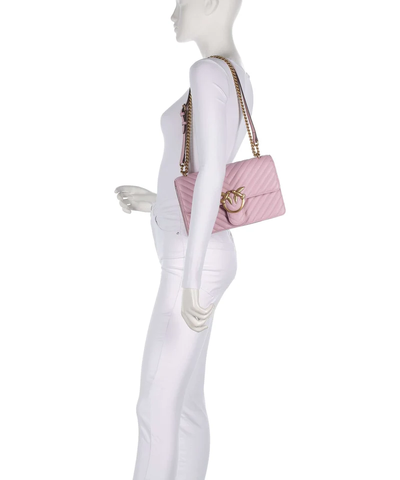 Pinko Love One Classic Schultertasche rosa chiaro/antique gold