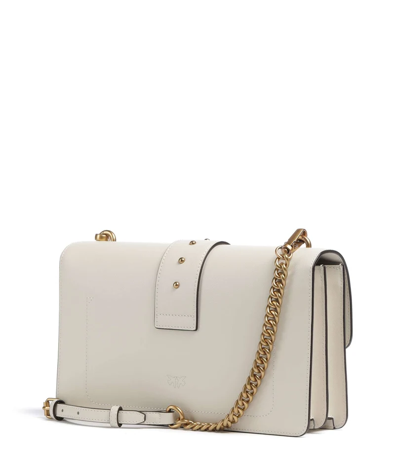 Pinko Love One Classic Umhängetasche bianco seta/antique gold