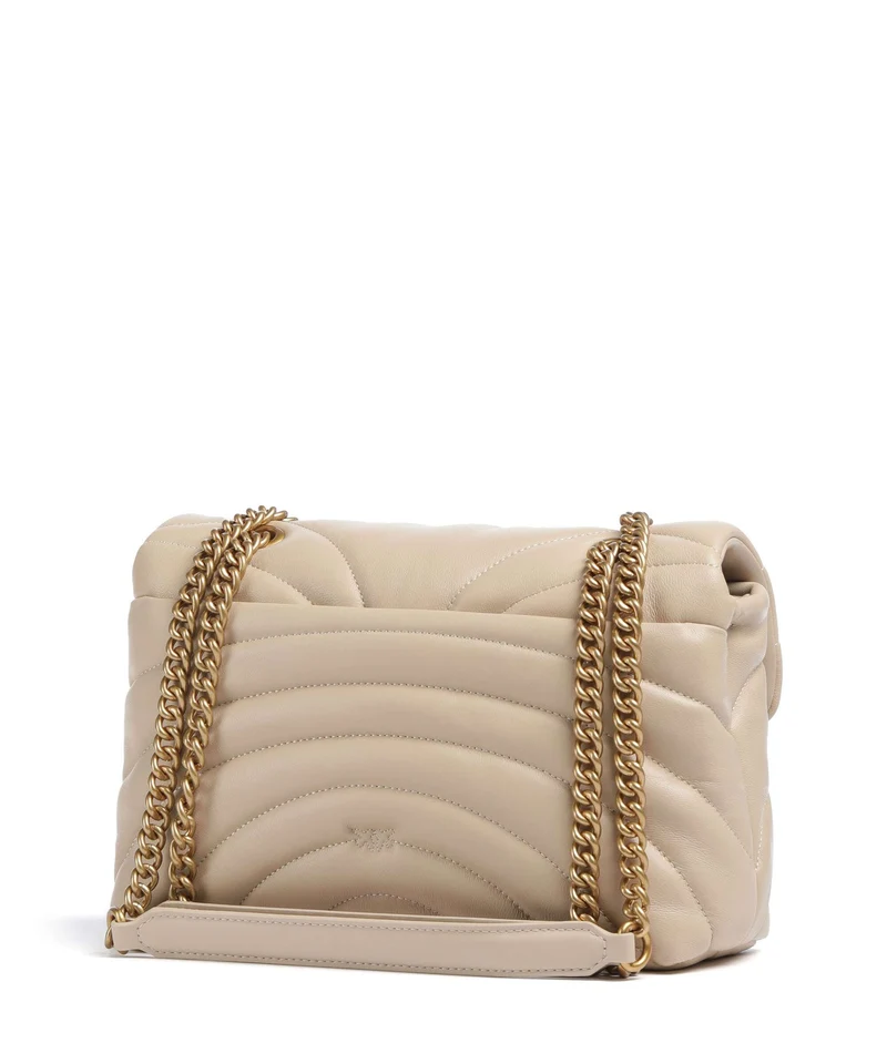 Pinko Love Puff Classic Schultertasche beige/grigio fumo/antique gold