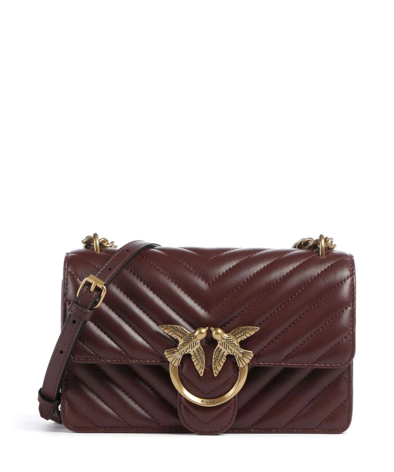 Pinko Love One Mini Schultertasche burgundy wine/antique gold