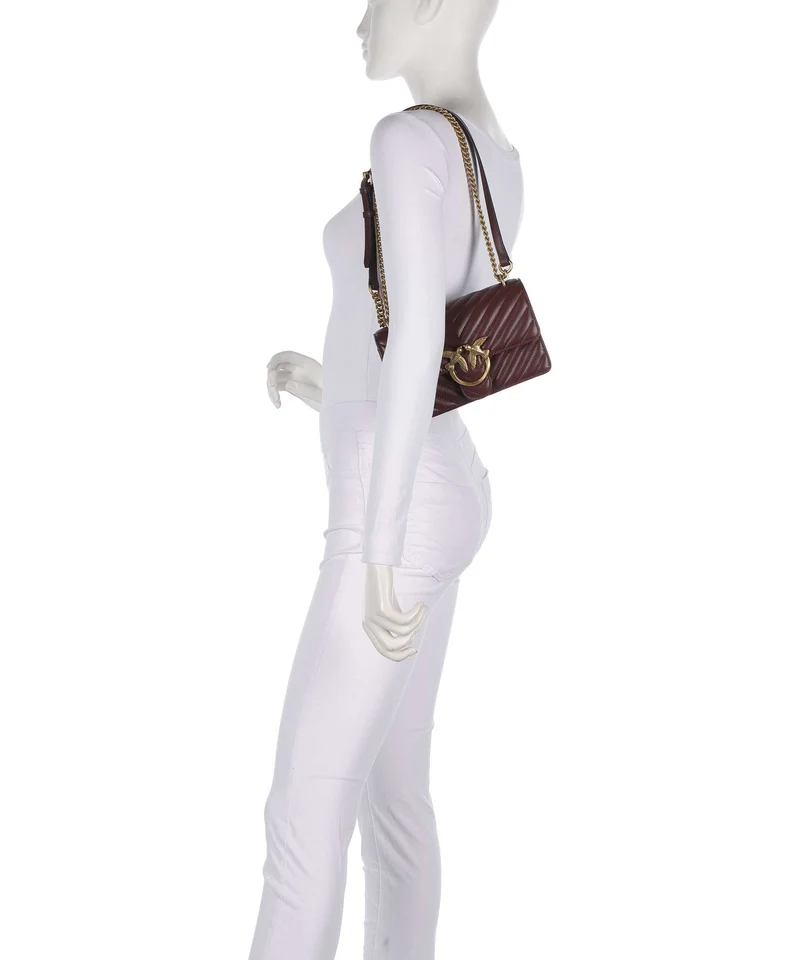 Pinko Love One Mini Schultertasche burgundy wine/antique gold