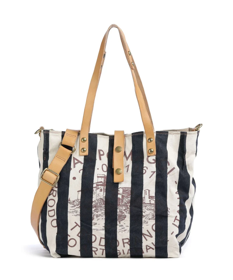 Campomaggi Shopper blue/beige