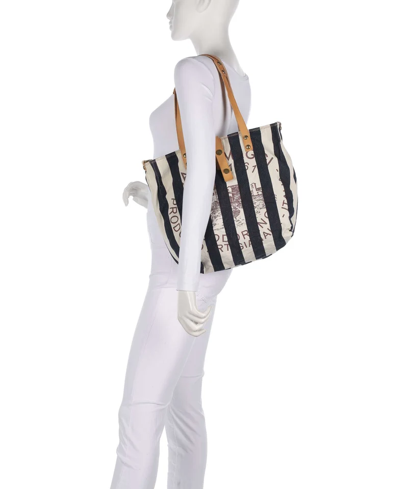 Campomaggi Shopper blue/beige