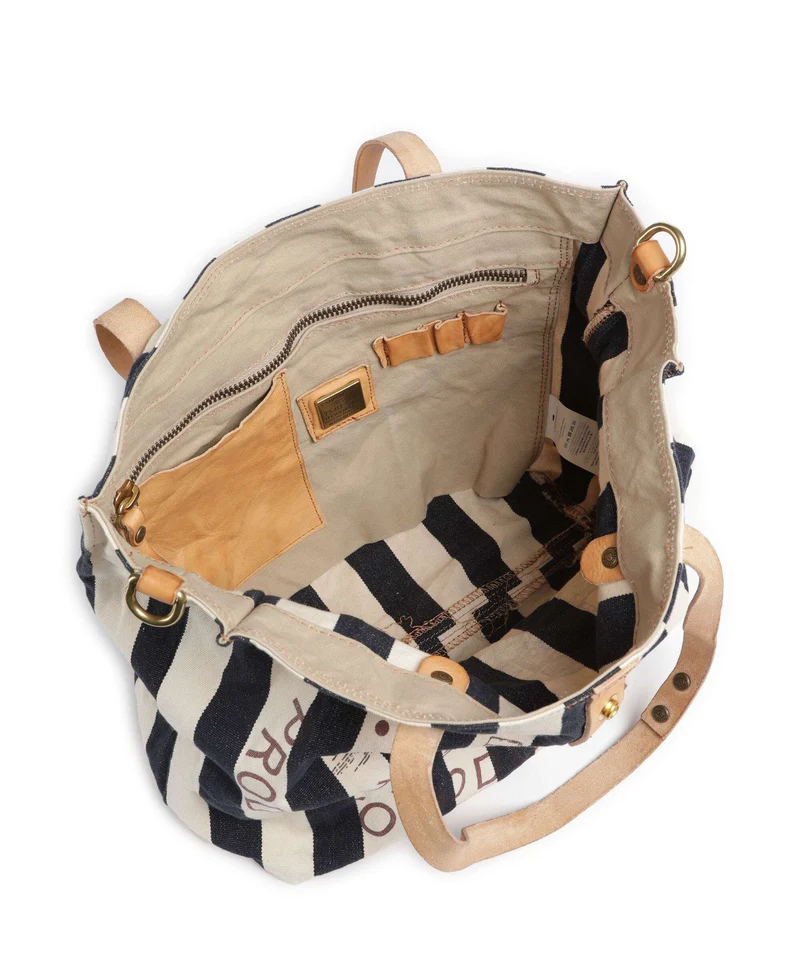 Campomaggi Shopper blue/beige