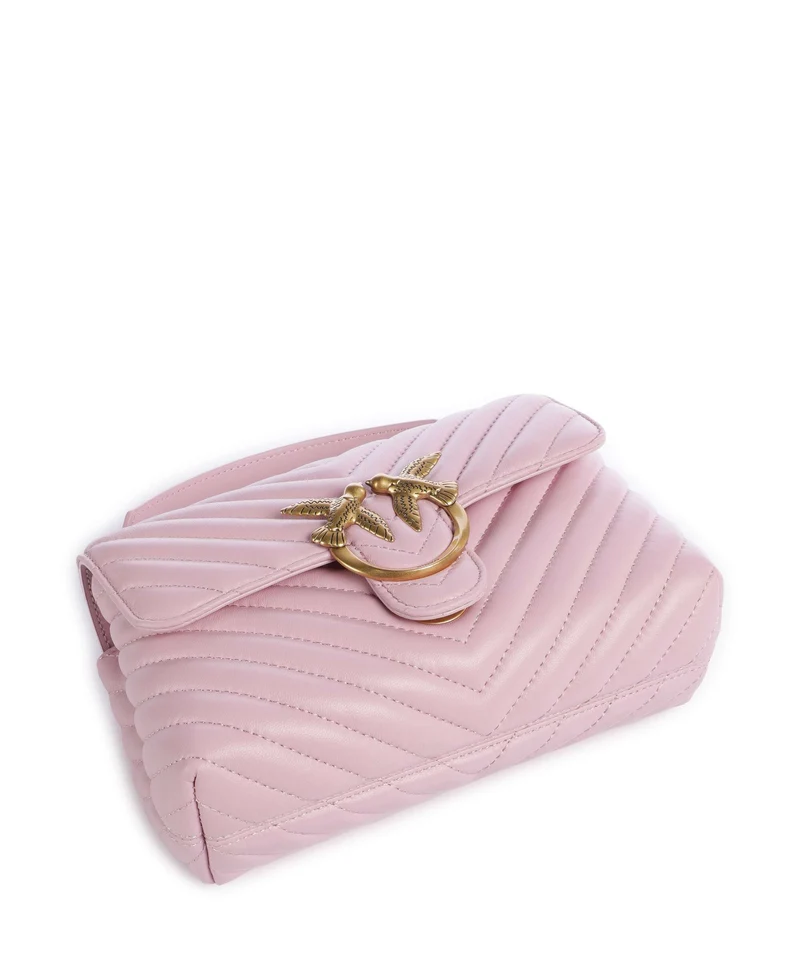 Pinko Love Lady Puff Mini Handtasche rosa chiaro/antique gold