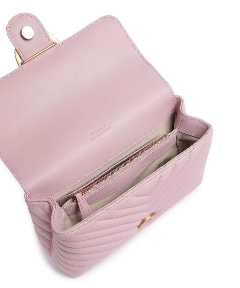 Pinko Love Lady Puff Mini Handtasche rosa chiaro/antique gold