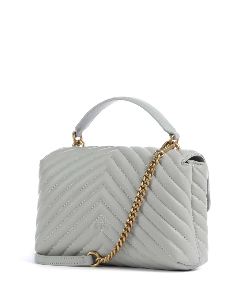 Pinko Love Lady Puff Mini Handtasche grigio perla/antique gold