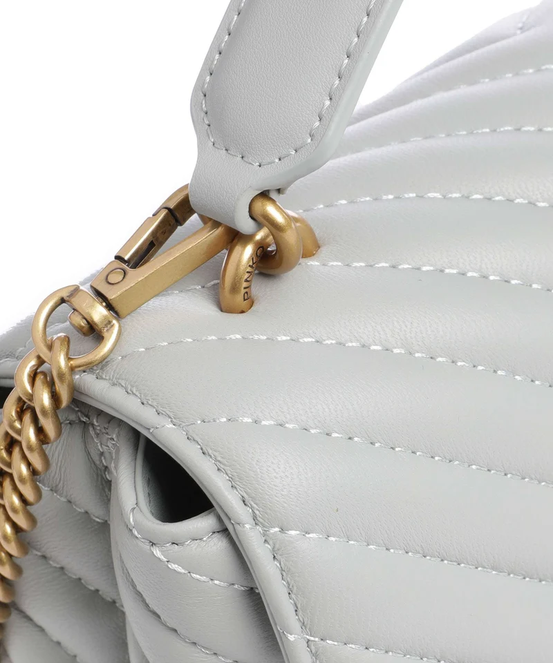 Pinko Love Lady Puff Mini Handtasche grigio perla/antique gold