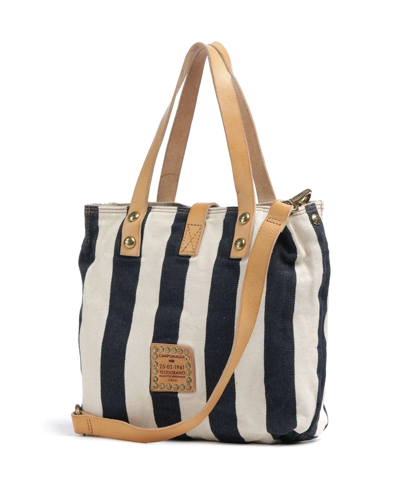 Campomaggi Shopper blue/beige