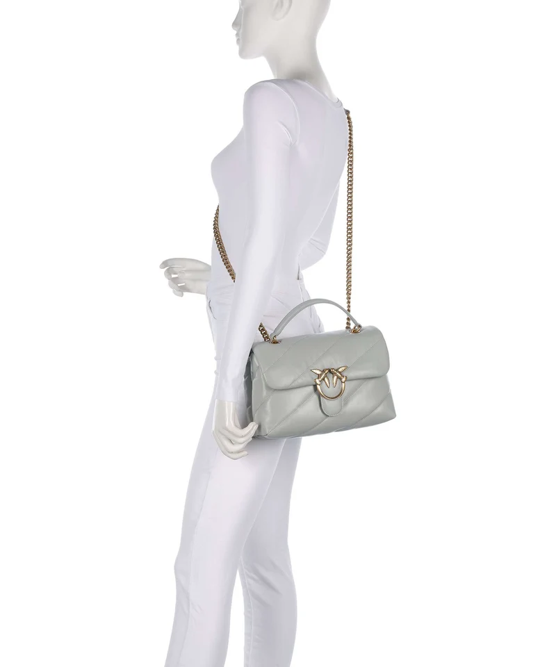 Pinko Love Puff Classic Schultertasche grigio perla/antique gold