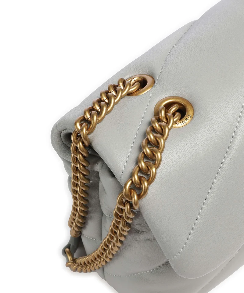 Pinko Love Puff Classic Schultertasche grigio perla/antique gold