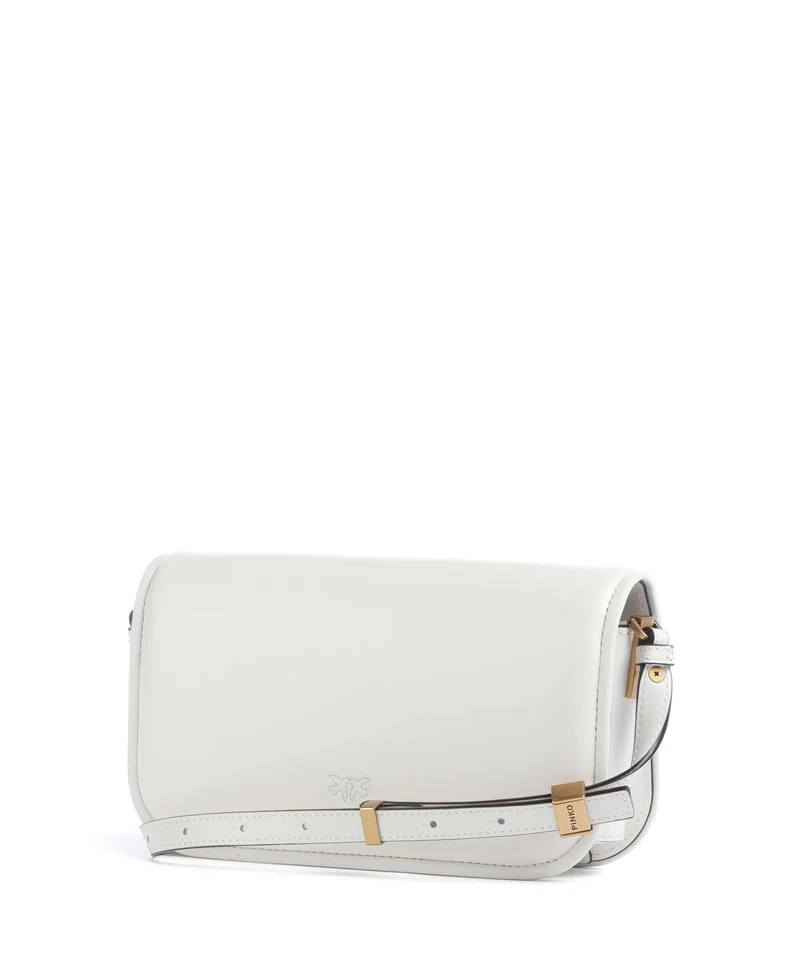 Pinko Love Box Horizontal Schultertasche bianco nembo/antique gold