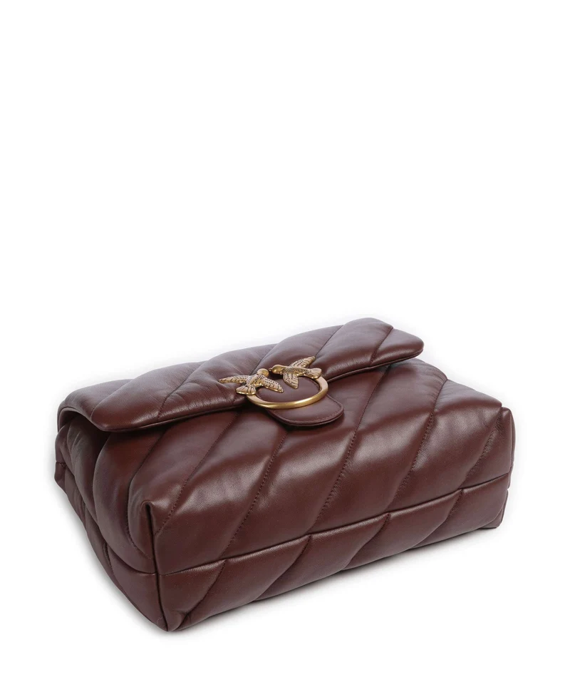 Pinko Love Puff Big Schultertasche burgundy wine/antique gold