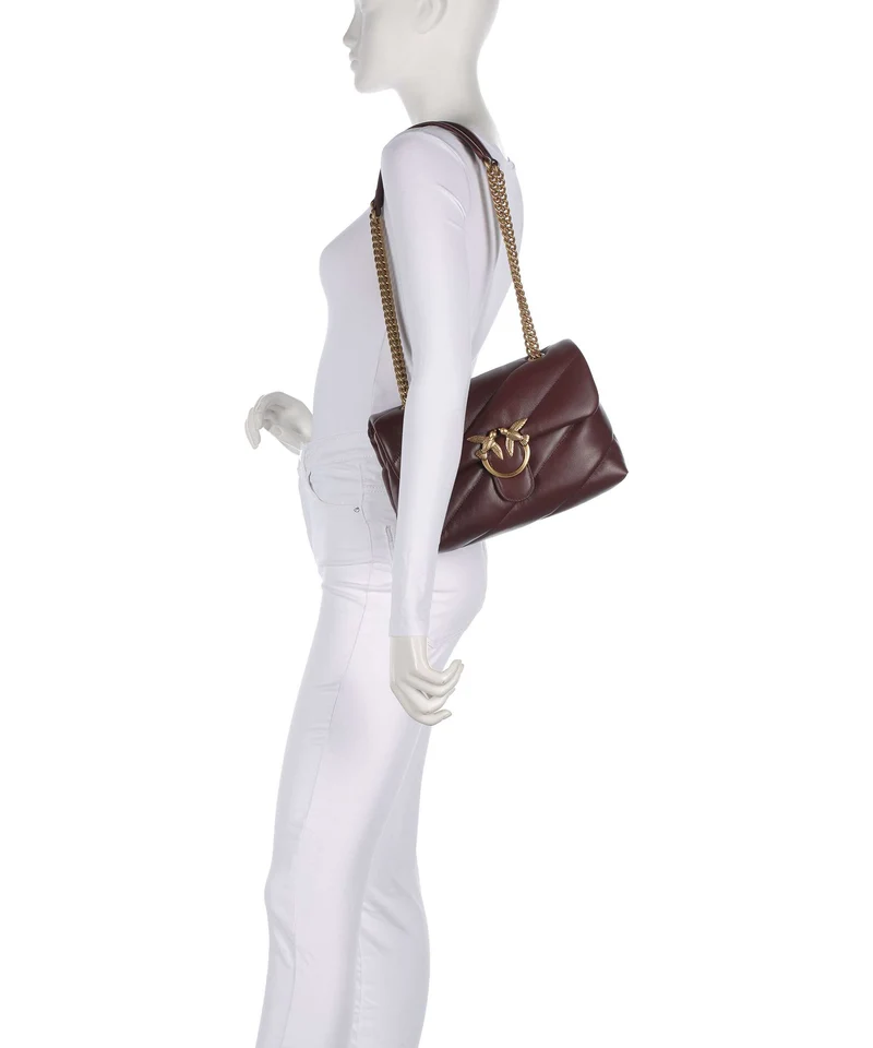Pinko Love Puff Classic Schultertasche rosso vino/antique gold