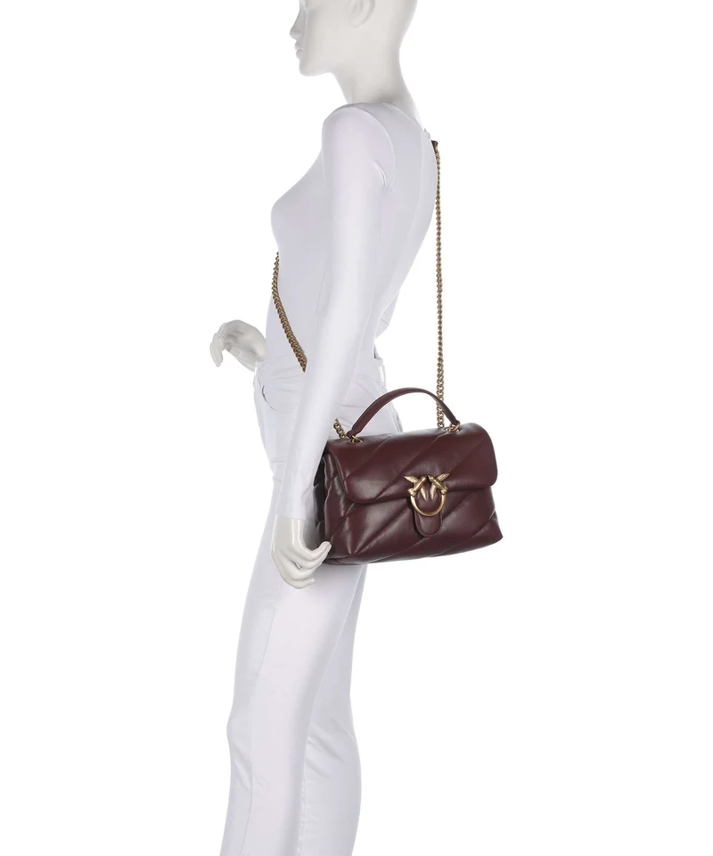 Pinko Love Puff Classic Schultertasche rosso vino/antique gold