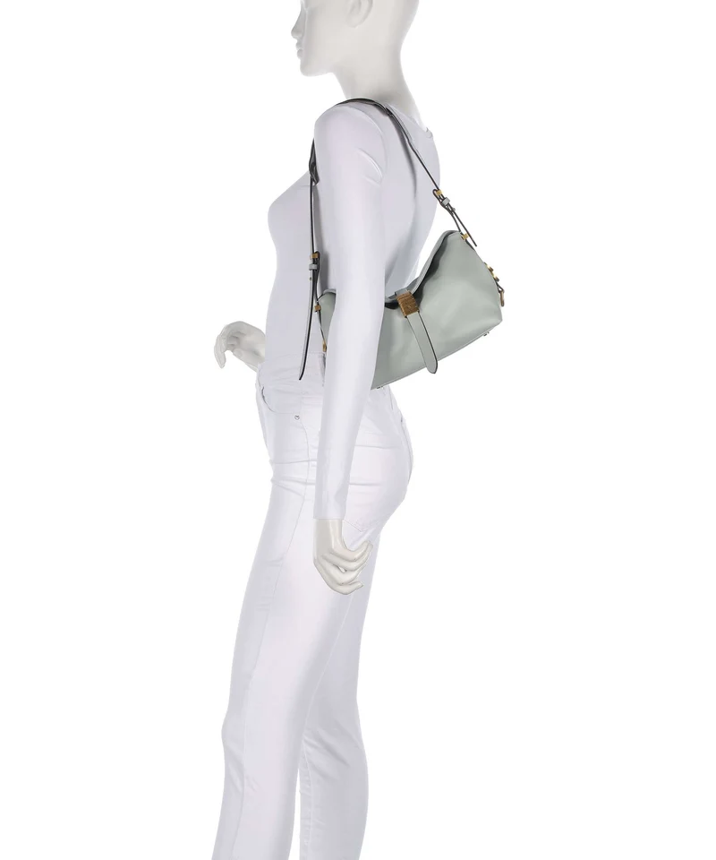 Pinko Saddle Horizontal Mini Schultertasche grigio perla/antique gold