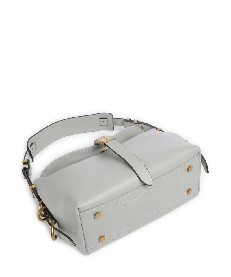 Pinko Saddle Horizontal Mini Schultertasche grigio perla/antique gold