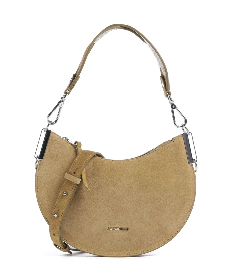 Coccinelle Sunup Suede Schultertasche seagrass