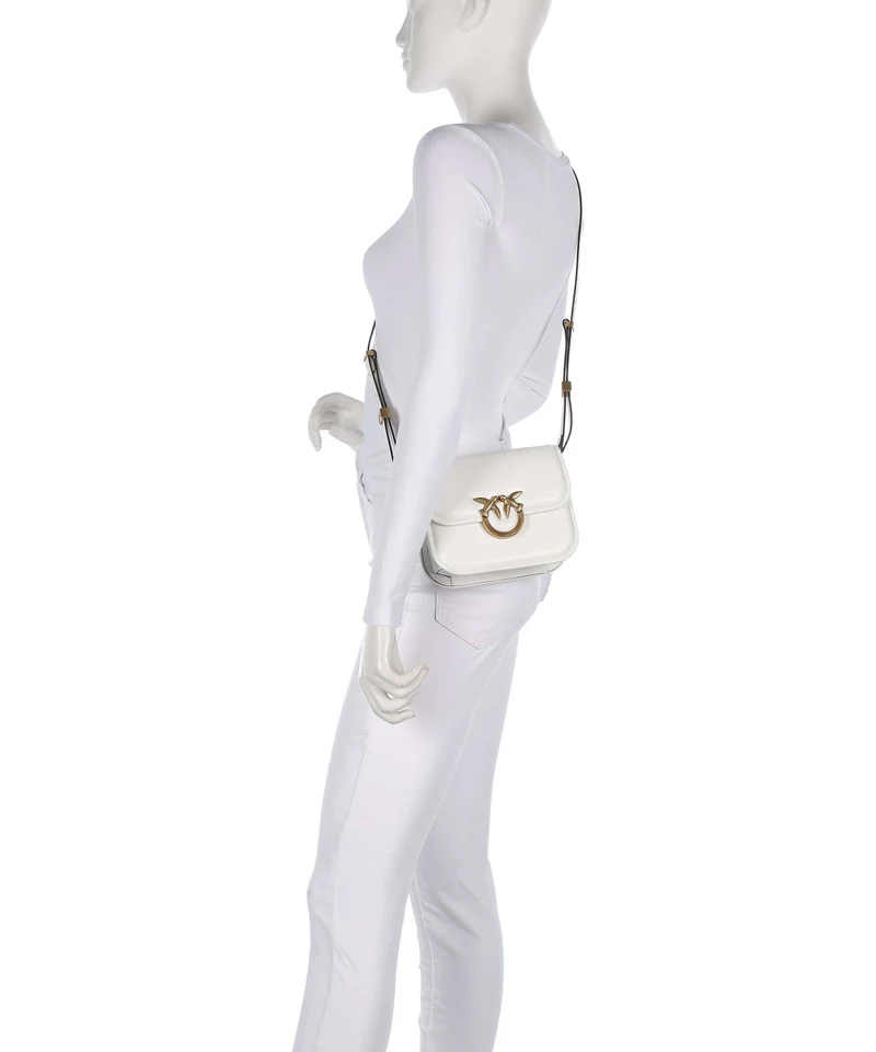 Pinko Love One Mini Umhängetasche bianco nembo/antique gold
