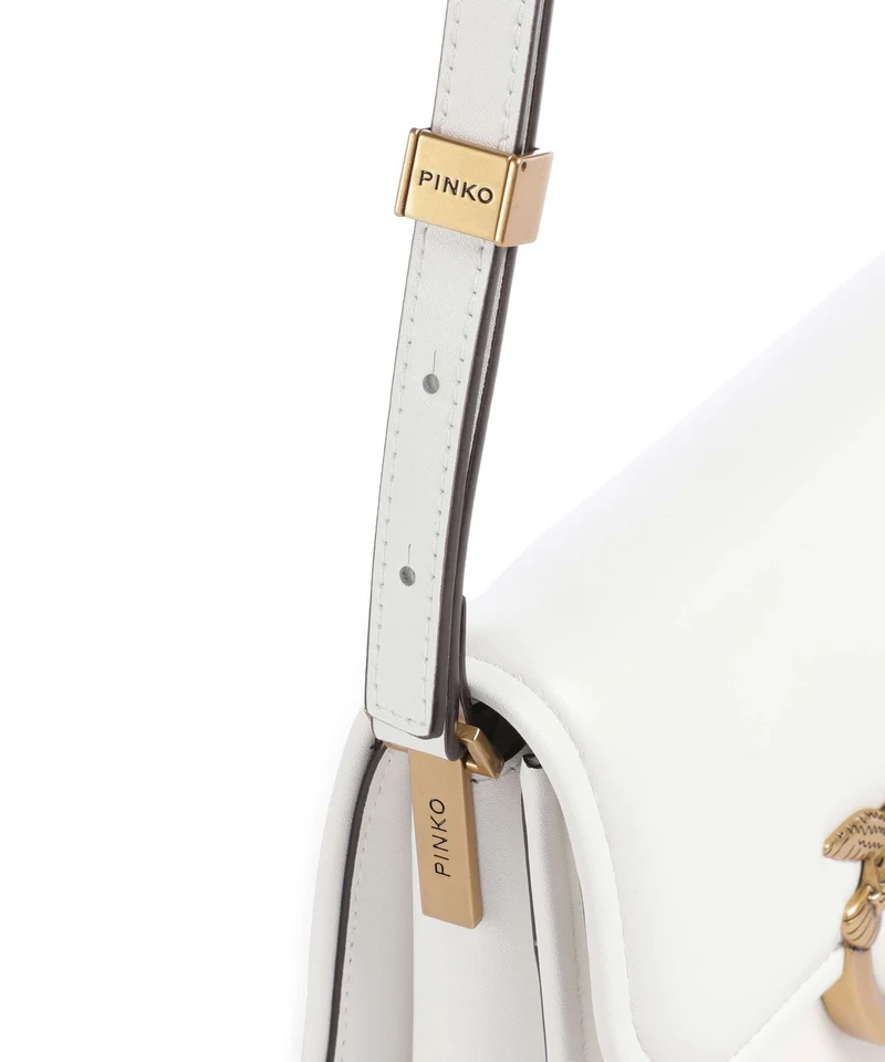 Pinko Love One Mini Umhängetasche bianco nembo/antique gold