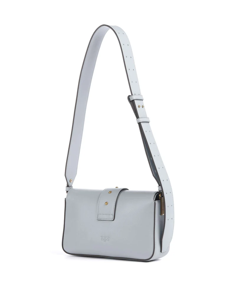 Pinko Love One Mini Slouchy Schultertasche azzurro celeste/antique gold