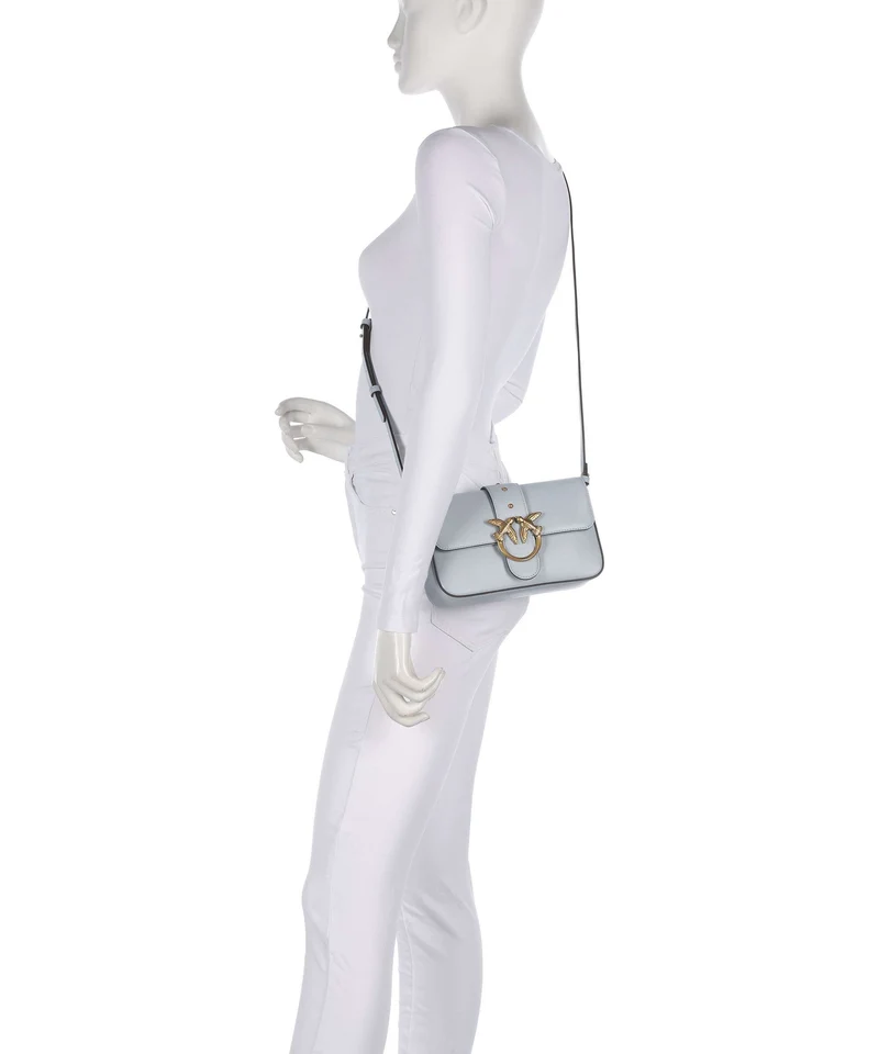Pinko Love One Mini Slouchy Schultertasche azzurro celeste/antique gold