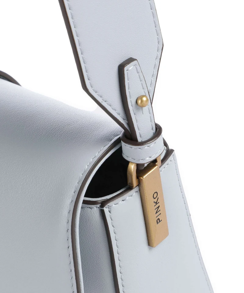 Pinko Love One Mini Slouchy Schultertasche azzurro celeste/antique gold