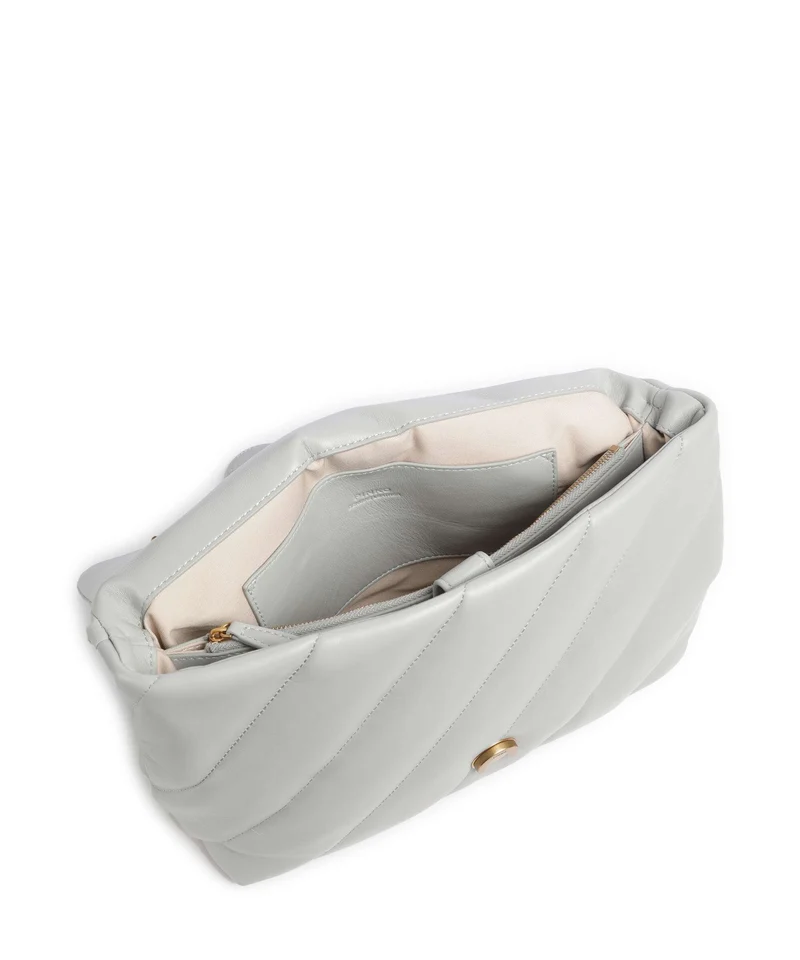 Pinko Love Puff Big Schultertasche grigio perla/antique gold