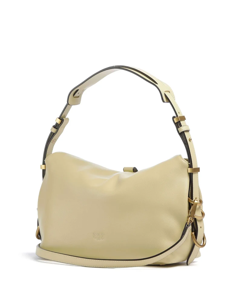 Pinko Saddle Horizontal Mini Schultertasche giallo vaniglia/antique gold